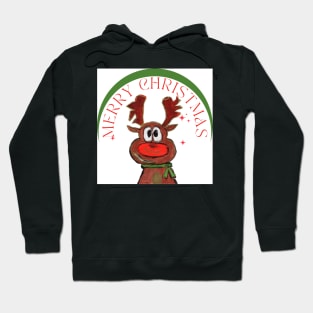 Merry deer red christmas Hoodie